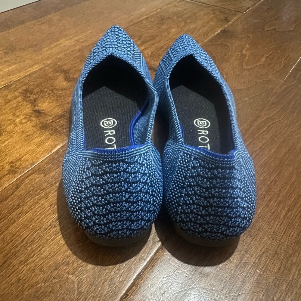 Rothy's The Point Lapis Python blue and black Fla… - image 5